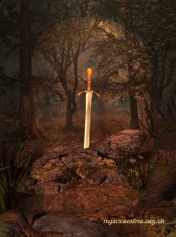 Sværdet i stenen (fra Mysticrealms.org.uk)