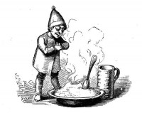 Illustration af en nisse fra et af H.C. Andersens eventyr